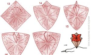 Кусудама: оригами техник ашиглан өөрөө хий шидэт бөмбөг сараана цэцгийн диаграммаас Кусудама