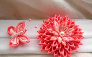 Kanzashi style flower for beginners